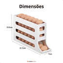 Organizador Porta-Ovos com Rolagem Automática 4 andares